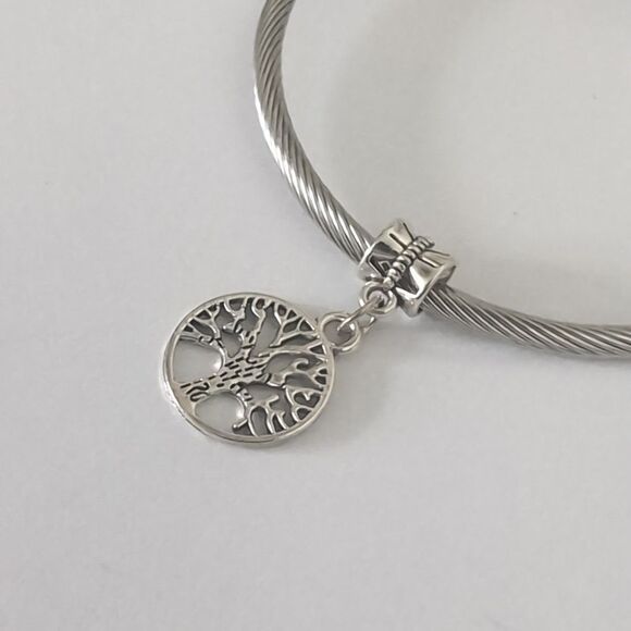 Silver Tree of Life Dangle Charm for Pandora Style Bracelet - Picture 2 of 4